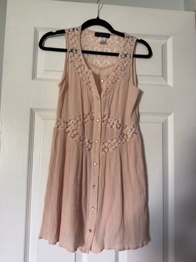 Kitsch Blush Pink Floral Crochet Top